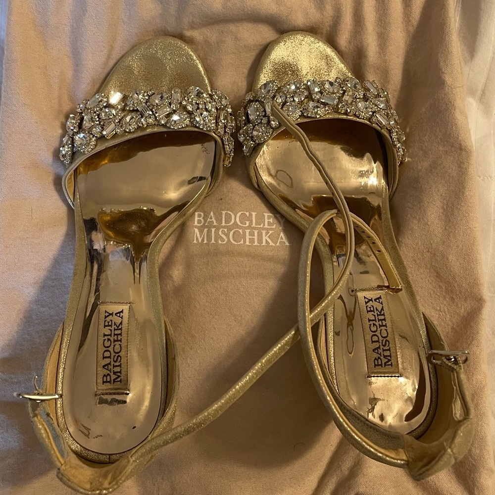 Badgley Mischka Laraine Embellished Ankle Strap Sandal